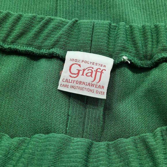 Vtg 70s green jersey knit skirt - Graff brand - Picture 5 of 9